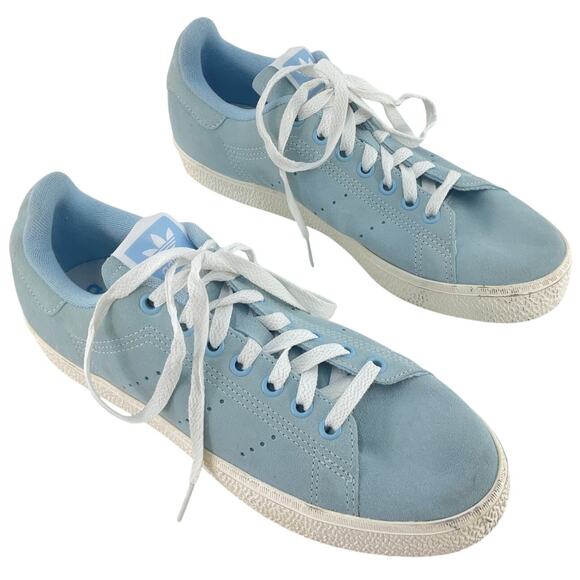 Adidas Stan Smith CS Baby Blue Suede Athletic Shoes Women’s Size 8.5 Preowned - Picture 1 of 7